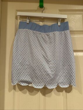 Light Blue Scallop-Hem Skort
